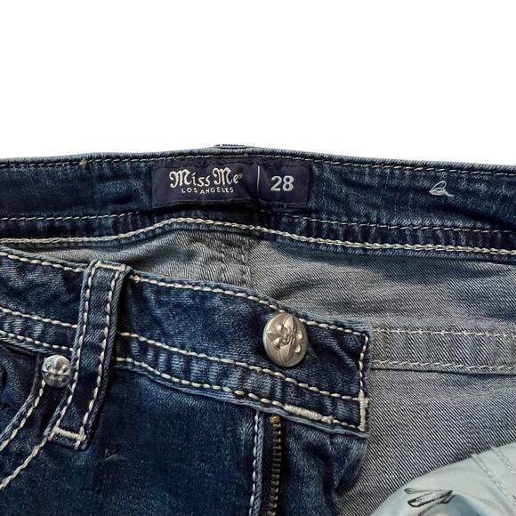 Miss Me Jeans Women’s Size 28 Mid Rise Bootcut Longhorn Skull Embroidered Bling - Picture 4 of 10